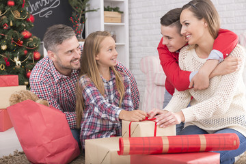 Family packing presents