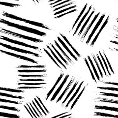 Vector monochrome abstract trace blocks seamless pattern isolated on white background.