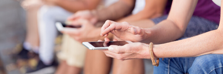 People gazing at screens