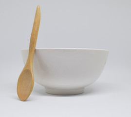 empty white bowl on white background
