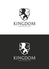 Kingdom logo. Lion shield logotype 