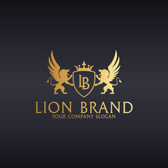 Lion Brand. Royal lion logotype