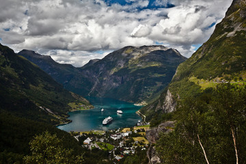 Geiranger fjord view