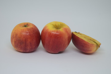red apple on white background