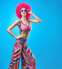 Fashion Model woman, Stylish hairstyle. Fashion Makeup. Cheeky Sexy Model girl, Stylish summer...