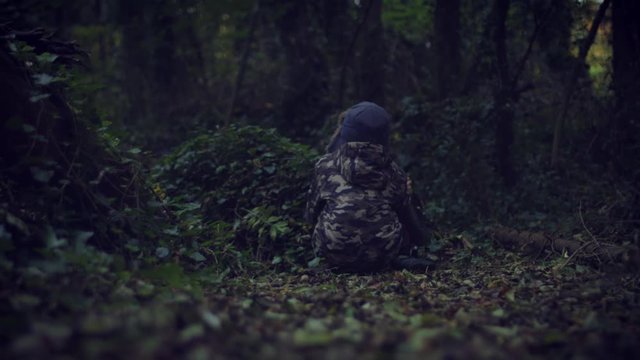 4k Outdoor Woods  Shot Of A Child Lost In The Forest