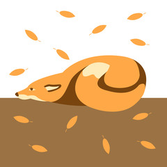 Fox vector illustration style Flat