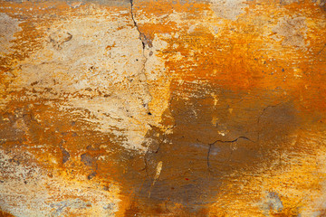 Old wall for backdrop or wallpaper with copy space. Abstract yellow background.