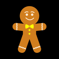 gingerbread man flat icon