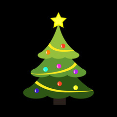 Christmas tree flat icon