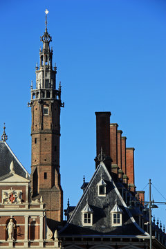 Beffroi de l'hôtel de ville à Haarlem, Pays-Bas