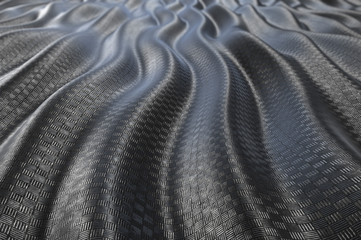 Fototapeta na wymiar Metallic pattern texture abstract wave curve background. 3D rendering