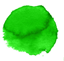 Colorful abstract watercolor circle with splashes and spatters. Modern creative watercolor background for trendy design.