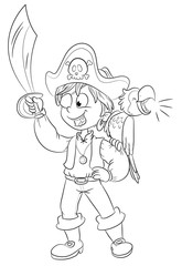 Vektor Illustration eines mutigen Piraten