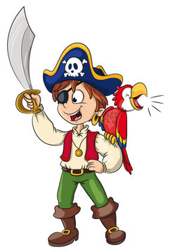 Vektor Illustration eines mutigen Piraten