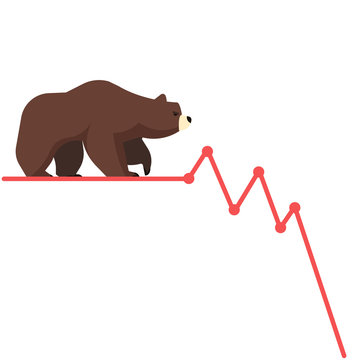 brown bear watching red stock market decline clip art preview
