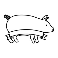 Pork icon. Animal farm life nature and fauna theme. Isolated design. Vector illustration