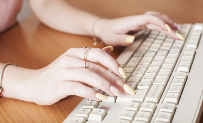 hands on the keyboard