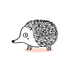 Hedgehog sketch, hand drawn vector illustration