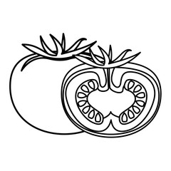 Tomato icon. Organic healthy and fresh food theme. Isolated design. Vector illustration