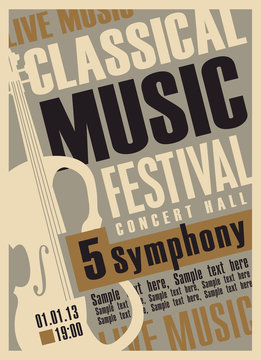 poster for a concert of classical music with violin