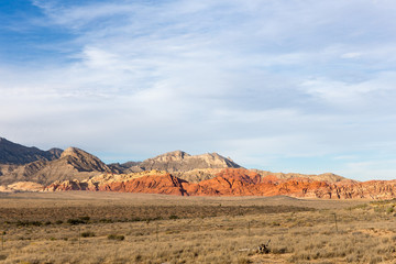 Fototapeta na wymiar Red Rock Canyon Landscape with Copy Space