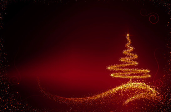 Glowing christmas tree background.