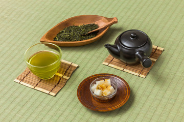 日本茶いろいろ Japanese green tea and teapot