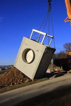 Einbau eines Geröllfang im Hauptsammler einer Kläranlage