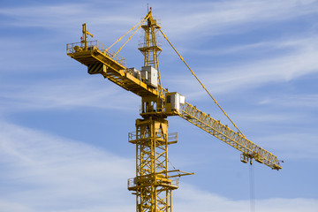 crane at a construction site of a multistory building