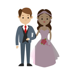 Fototapeta premium Bride and groom icon. Wedding marriage love and married design. Vector illustration