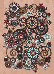 Abstract pattern made up of flower.Vector