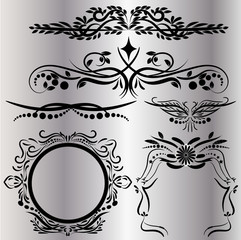 Vintage Decorations Elements. Flourishes Calligraphic Ornaments and Frames. Retro Style Design Collection for Invitations, Banners, Posters, Placards, 