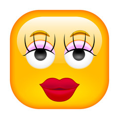 Famale Emoticon. Beauty Emoticon