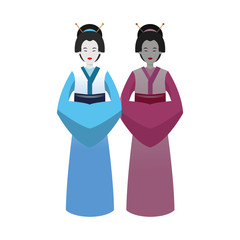 Woman icon. China cultura asia chinese theme. Isolated design. Vector illustration