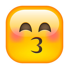 Kissing Emoticon. Kissing Square Smile
