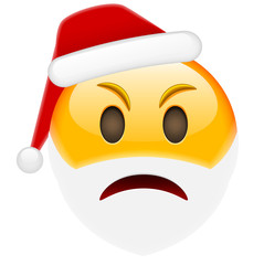Angry Santa Smile Emoticon for Christmas and New Year