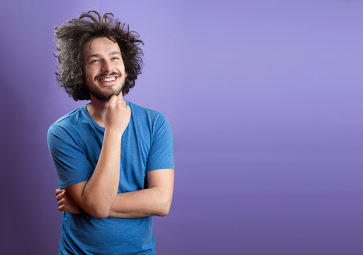 Beautiful Man In Front Of A Colored Background