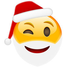 Happy Winky Smile Emoticon for Christmas and New Year