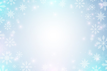 Naklejka na ściany i meble Christmas and Happy New Years background with golden snowflakes. Vector illustration.