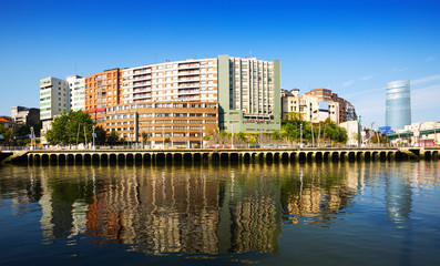 Embankment of  river. Bilbao