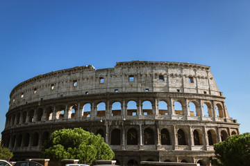 Fototapeta na wymiar Colosseum and a blue sky