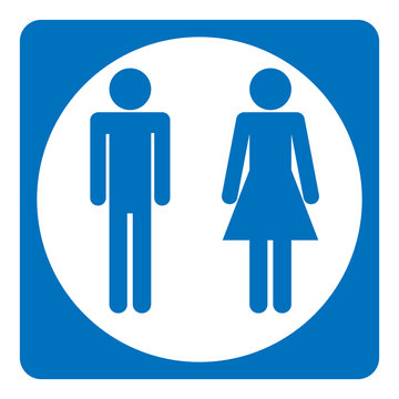 Toilet sign, man and woman, vector icon
