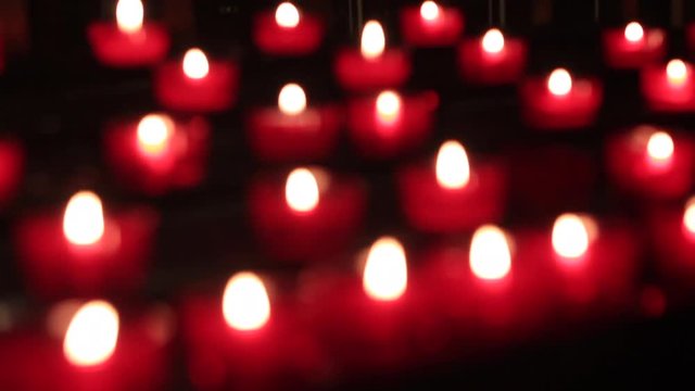 Abstract background of soft focus prayer candles