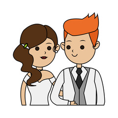 Bride and groom icon. Wedding marriage love and married design. Vector illustration