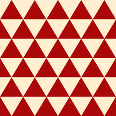 Fototapeta na wymiar Red Cream Triangle Background. Vector Illustration. Christmas Seamless.