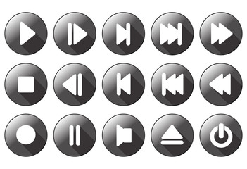 simple multimedia buttons - vector