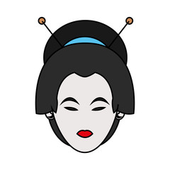 Woman icon. China cultura asia chinese theme. Isolated design. Vector illustration