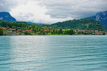 Panorama of Lake Brienz and Brienzer Rothorn mountain Bern Swiss