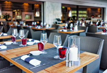 Typical restaurant terrace in Ascona